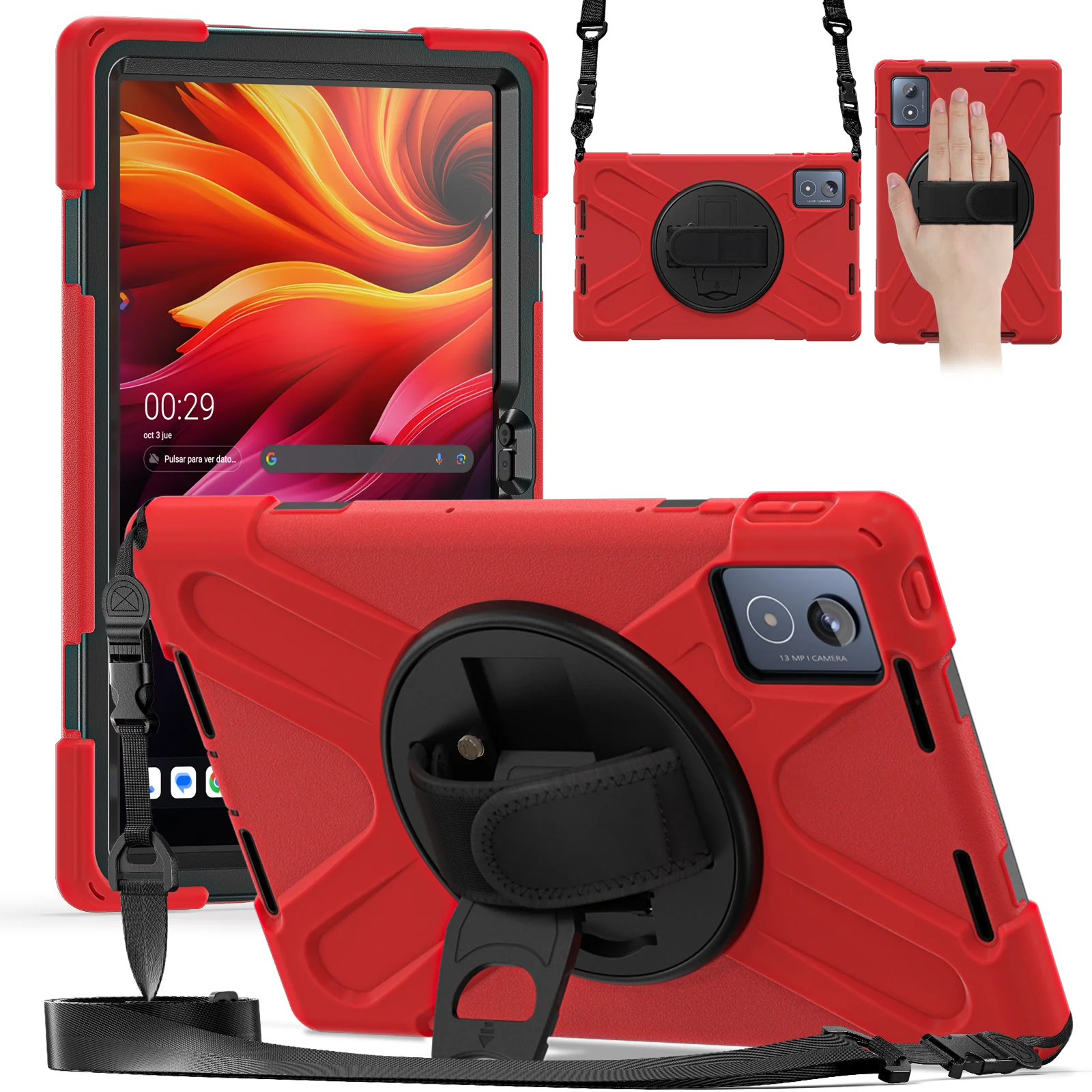[Built-in Stand] Lenovo Tab K11 Plus 11.45" 2024 (TB352FU/XU) - Kid Shockproof Heavy Duty Series Case With Shoulder Strap - Image 4
