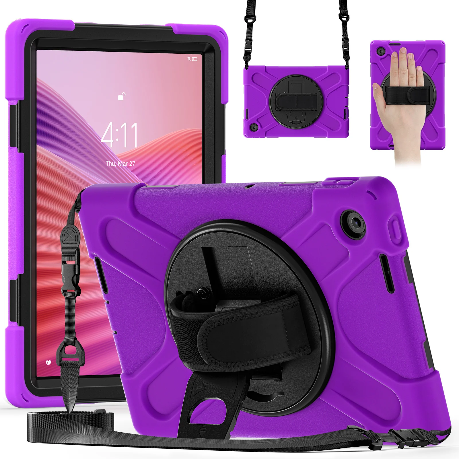 [Built-in Stand] Lenovo Tab K11 Plus 11.45" 2024 (TB352FU/XU) - Kid Shockproof Heavy Duty Series Case With Shoulder Strap - Image 6
