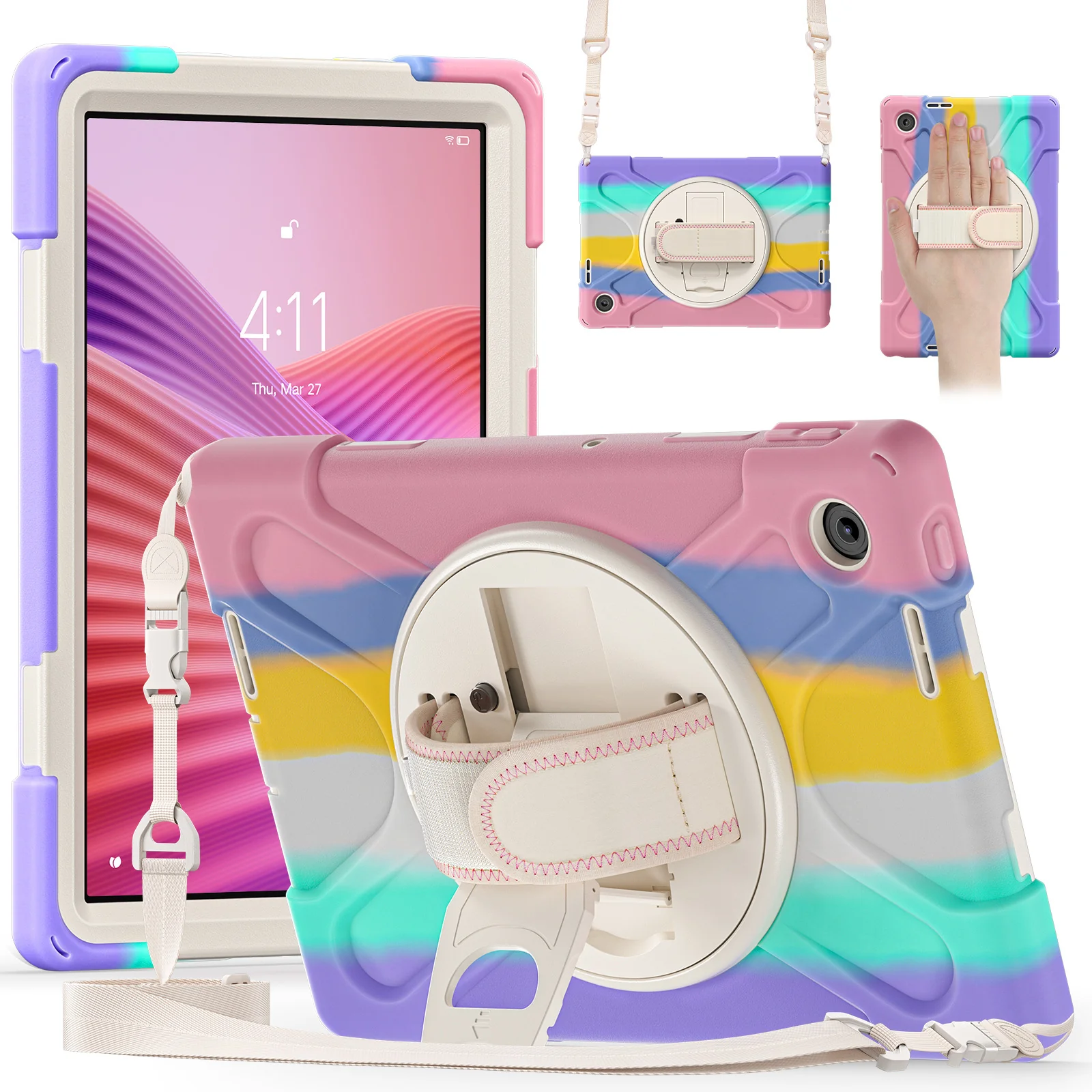 [Built-in Stand] Lenovo Tab 10.1" 2025 (TB311FU/TB311XU) - Kid Shockproof Heavy Duty Series Case With Shoulder Strap