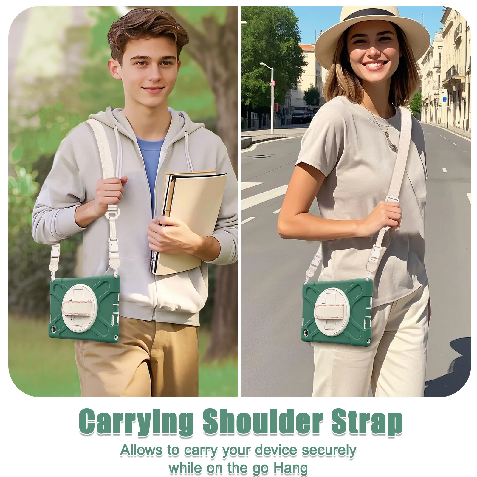 [Built-in Stand] Lenovo Tab 10.1" 2025 (TB311FU/TB311XU) - Kid Shockproof Heavy Duty Series Case With Shoulder Strap - Image 17