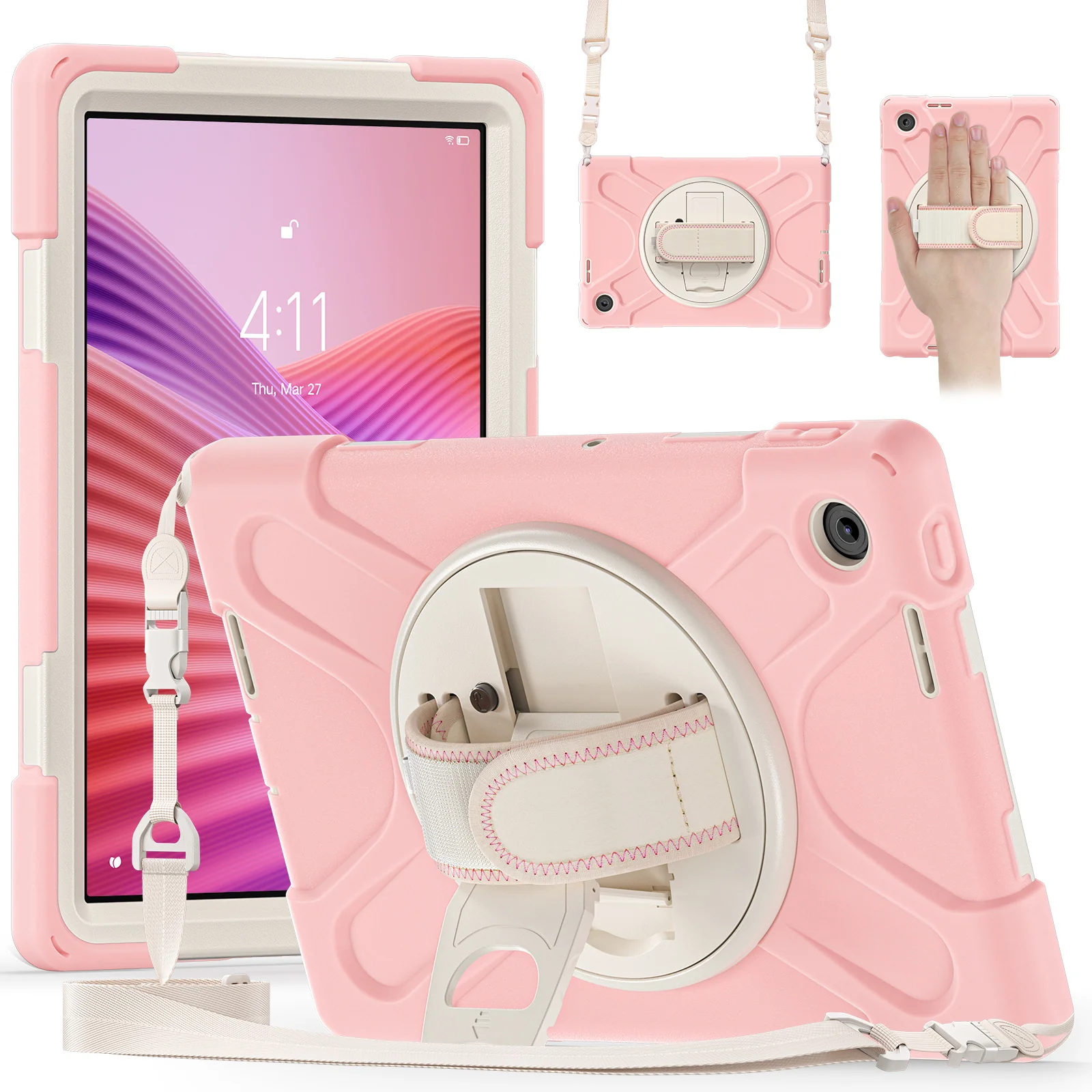 [Built-in Stand] Lenovo Tab 10.1" 2025 (TB311FU/TB311XU) - Kid Shockproof Heavy Duty Series Case With Shoulder Strap - Image 7