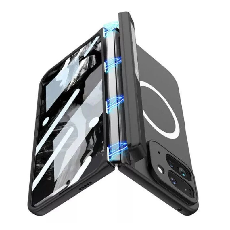 [Built-in Stand][Magsafe Compatible] Google Pixel 9 Pro Fold - Magnetic Foldable Magnetic Matte Hinged Stand Series Case - Image 3