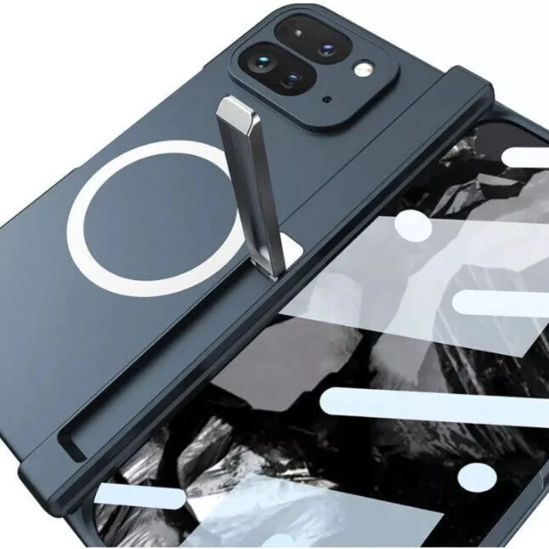 [Built-in Stand][Magsafe Compatible] Google Pixel 9 Pro Fold - Magnetic Foldable Magnetic Matte Hinged Stand Series Case - Image 7