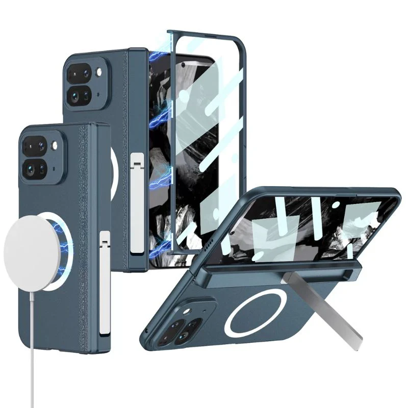 [Built-in Stand][Magsafe Compatible] Google Pixel 9 Pro Fold - Magnetic Foldable Magnetic Matte Hinged Stand Series Case - Image 8