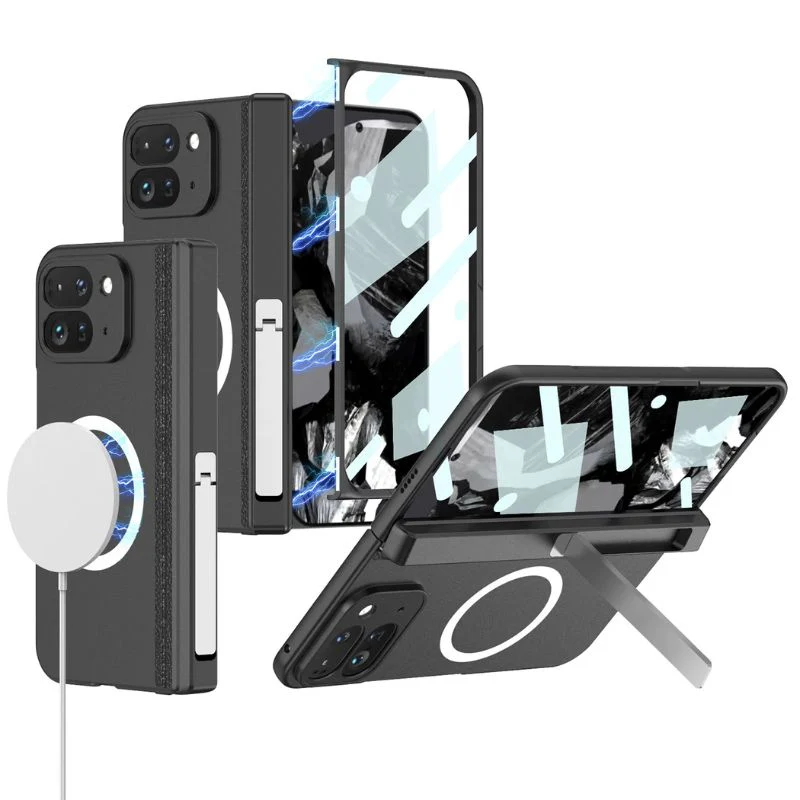[Built-in Stand][Magsafe Compatible] Google Pixel 9 Pro Fold - Magnetic Foldable Magnetic Matte Hinged Stand Series Case - Image 9