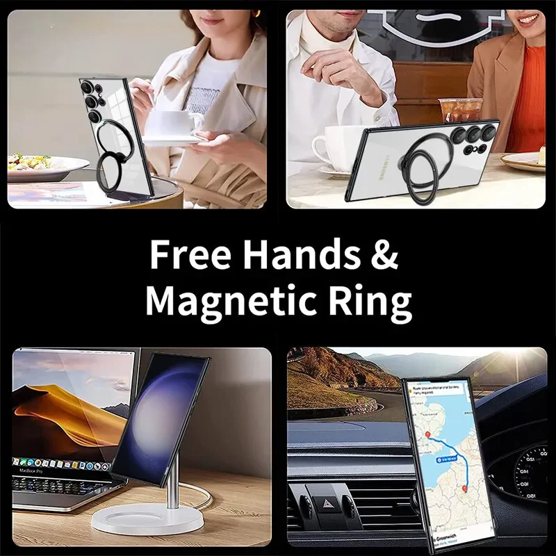 [Built-in Stand][Magsafe Compatible] Samsung Galaxy S24 SM-S921/Plus SM-S926/Ultra SM-S928/FE SM-S721 Full Coverage Transparent Essentials Series Case - Image 12