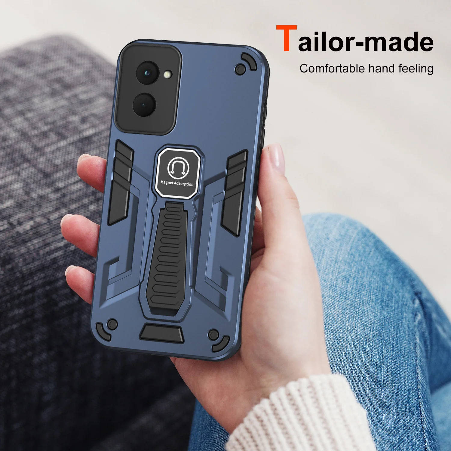 [Built-in Stand] Motorola Moto G84 Full-Coverage Shockproof Heavy Duty Series Case - Image 10