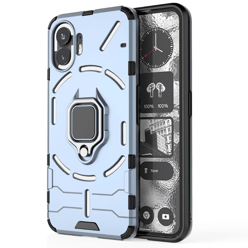 [Built-in Stand] Nothing Phone (2) - Shockproof Military Grade Armor TPU Dual-Layer Full Body Case With 2PC Tempered Glass Screen Protector - Image 6