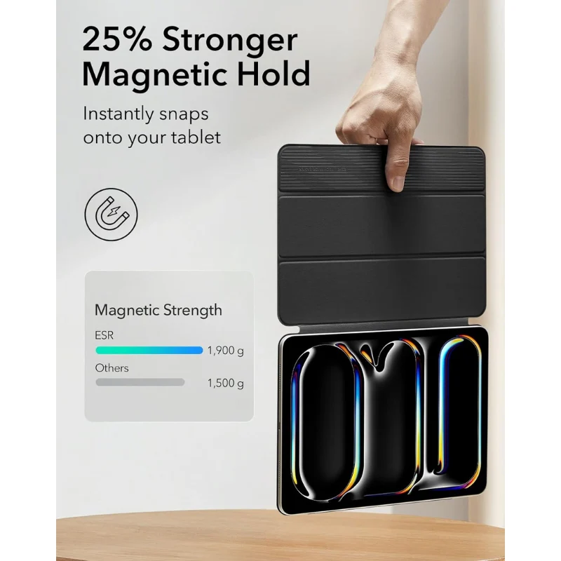 [Built-in & Stand][Pencil Holder] Apple iPad Pro 11-inch M4/M5 (2024/2025) Powerful Magnetic Attachment Slim Trifold Stand Supports Pencil(USB-C) Durable Protection Case - Image 3