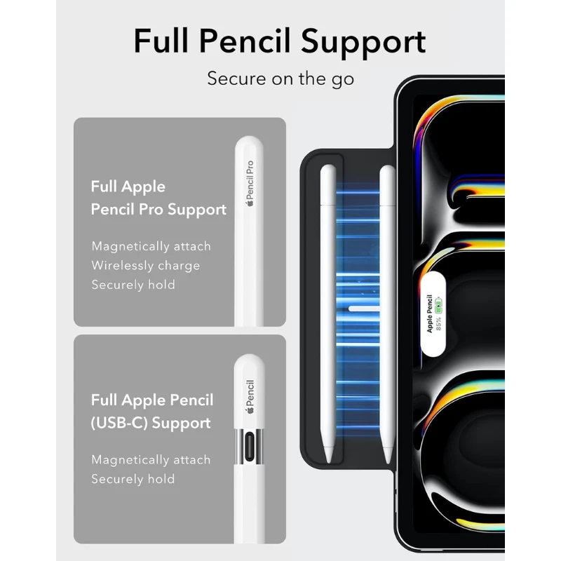 [Built-in & Stand][Pencil Holder] Apple iPad Pro 11-inch M4/M5 (2024/2025) Powerful Magnetic Attachment Slim Trifold Stand Supports Pencil(USB-C) Durable Protection Case - Image 5