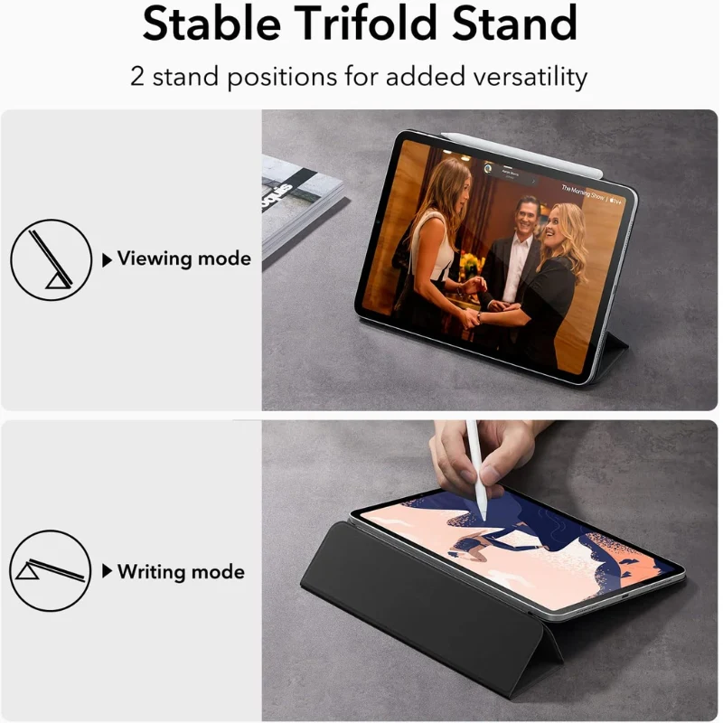 [Built-in & Stand][Pencil Holder] Apple iPad Pro 12.9-inch 3rd/4/5/6th Gen (2018/2020/2021/2022) Powerful Magnetic Attachment Slim Trifold Stand Supports Pencil(USB-C) Durable Protection Case - Image 6
