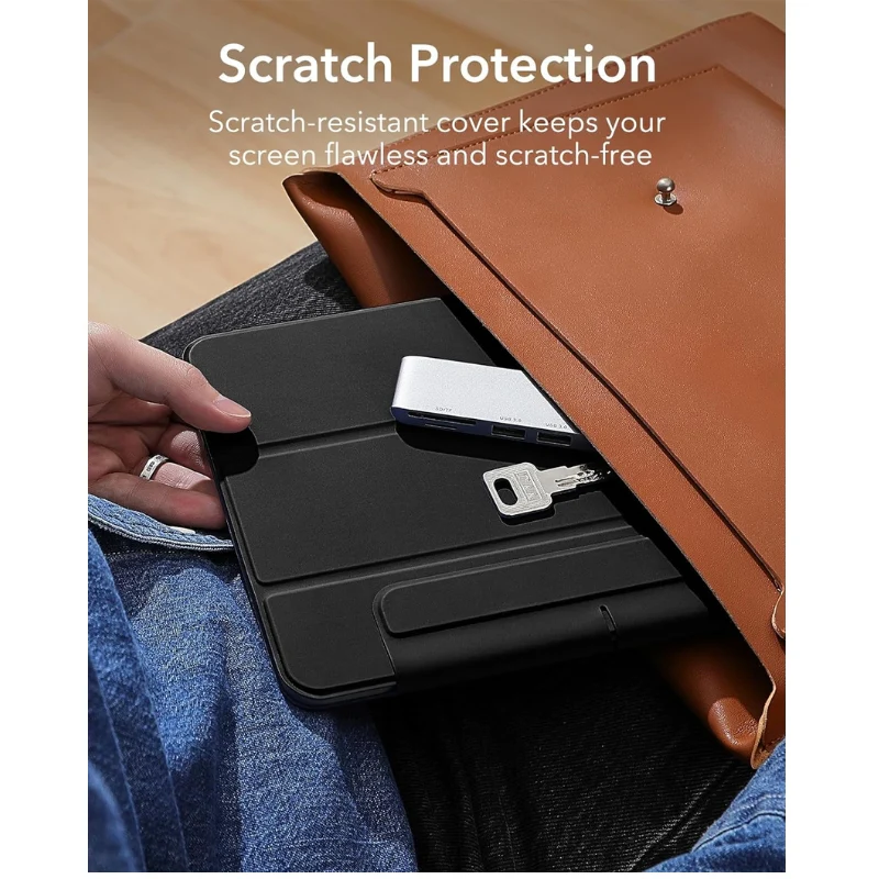 [Built-in & Stand][Pencil Holder] Apple iPad Pro 12.9-inch 3rd/4/5/6th Gen (2018/2020/2021/2022) Powerful Magnetic Attachment Slim Trifold Stand Supports Pencil(USB-C) Durable Protection Case - Image 9
