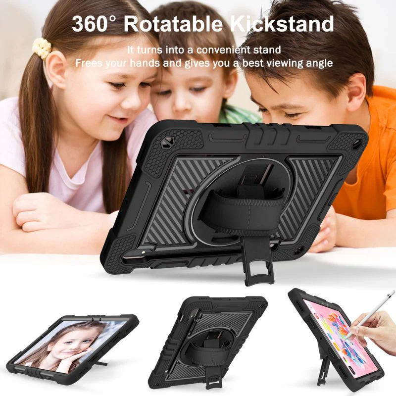 [Built-in Stand] Samsung Galaxy Tab A8 2022 10.5" (X200/X205) - 360 Degree Rotating Shockproof Protection Case With Hand & Shoulder Strap - Image 10