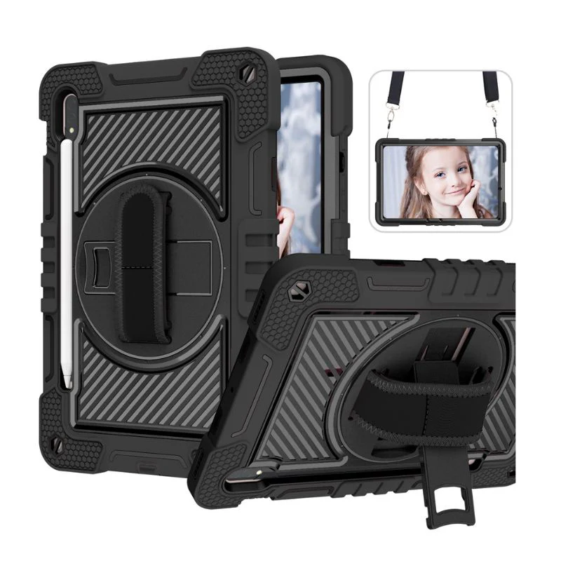 [Built-in Stand] Samsung Galaxy Tab A8 2022 10.5" (X200/X205) - 360 Degree Rotating Shockproof Protection Case With Hand & Shoulder Strap - Image 4