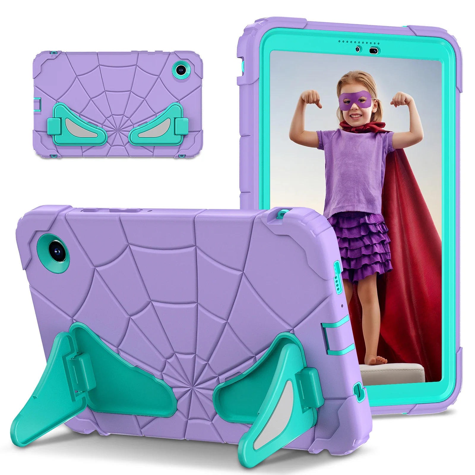 [Built-in Stand] Samsung Galaxy Tab A11 Plus 11“ (2025) Spiderman Cartoon Kids Full-cover Silicone Shockproof Case - Image 2