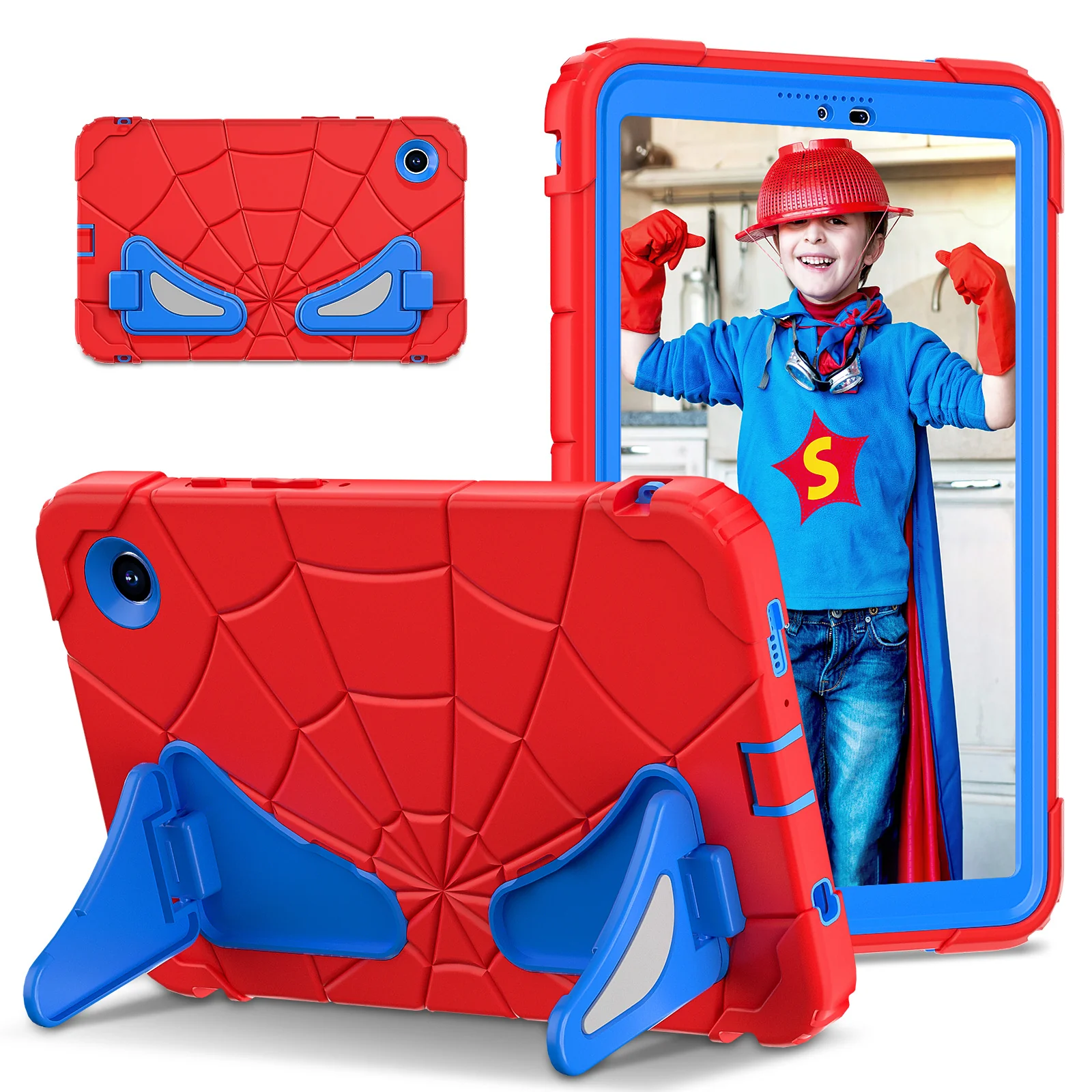 [Built-in Stand] Samsung Galaxy Tab A11 Plus 11“ (2025) Spiderman Cartoon Kids Full-cover Silicone Shockproof Case