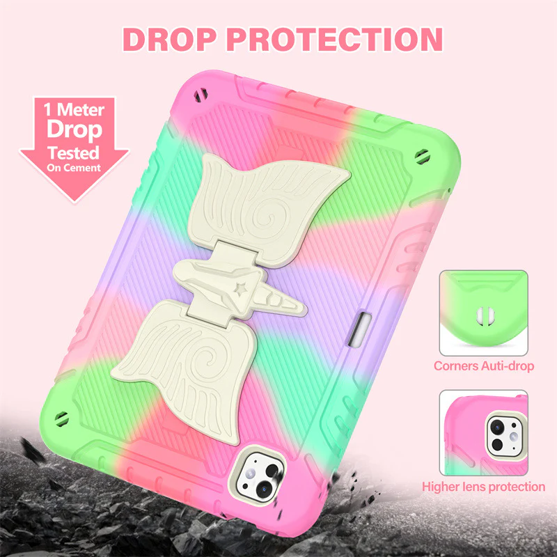 [Built-in Stand] Samsung Galaxy Tab A9 Plus 11’’ 2023 (X210/X215/X216B) - Kids Silicone Butterfly Heavy Duty Shockproof Case - Image 3