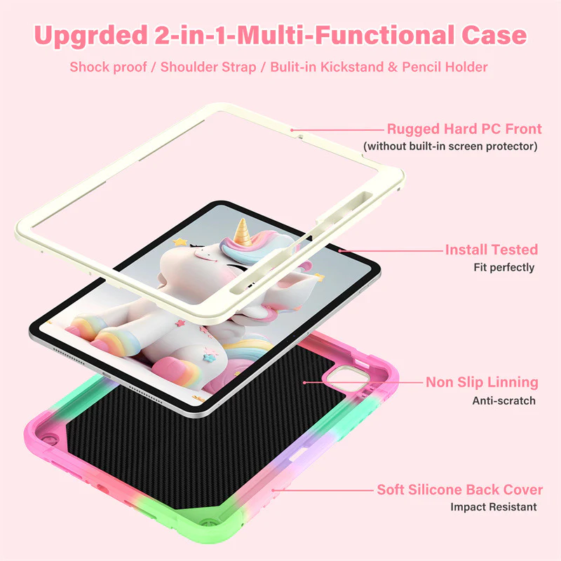 [Built-in Stand] Samsung Galaxy Tab A9 Plus 11’’ 2023 (X210/X215/X216B) - Kids Silicone Butterfly Heavy Duty Shockproof Case - Image 5