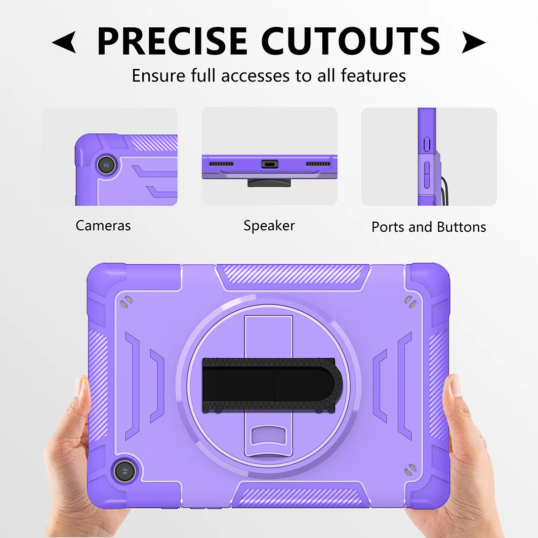 [Built-in Stand] Samsung Galaxy Tab A9 2023 8.7" (SM-X110) - 360 Degree Rotatable Multifunctional Protective Case With Hand & Shoulder Strap - Image 9