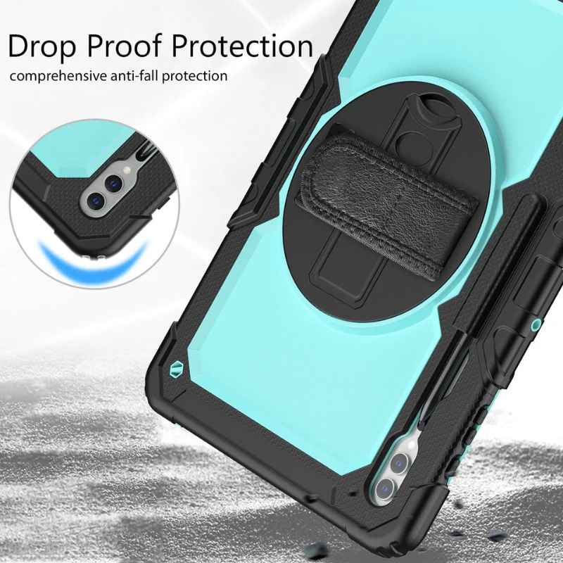 [Built-in Stand] Samsung Galaxy Tab A7 10.4" 2020 (T500/T505) - 360 Degree Stand PC + Silicone Shockproof Case With Strap - Image 4