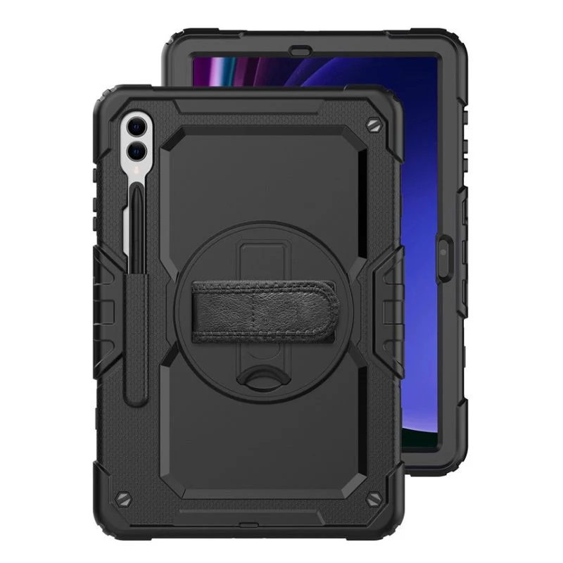 [Built-in Stand] Samsung Galaxy Tab A7 10.4" 2020 (T500/T505) - 360 Degree Stand PC + Silicone Shockproof Case With Strap - Image 9