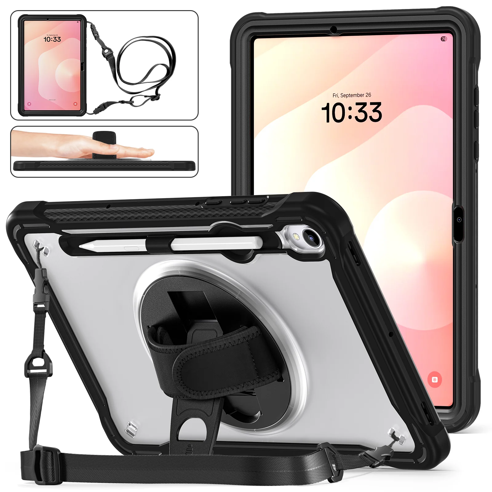 [Built-in Stand] Samsung Galaxy Tab S11 (2025) 11"360° Rotatable EVA Protection with Hand Strap