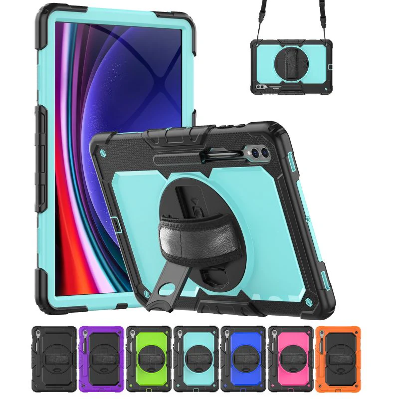 [Built-in Stand] Samsung Galaxy Tab A7 10.4" 2020 (T500/T505) - 360 Degree Stand PC + Silicone Shockproof Case With Strap - Image 2
