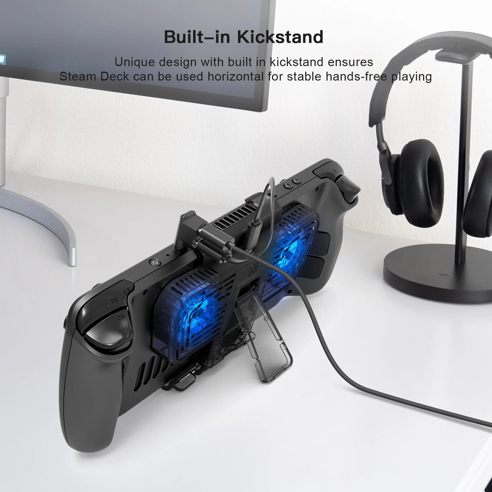 [Built-in Stand] Steam Deck & OLED - Cooling Fan with Dual Type-C Adapter - Image 3