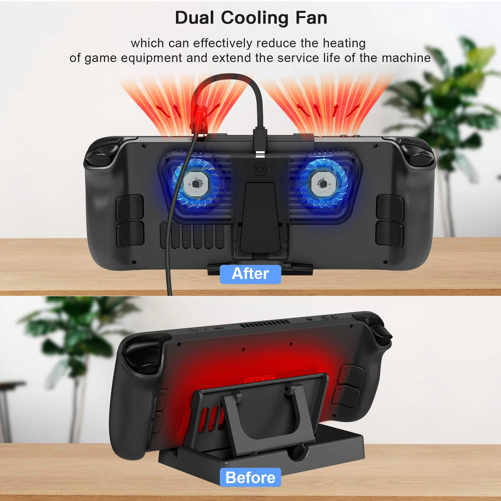 [Built-in Stand] Steam Deck & OLED - Cooling Fan with Dual Type-C Adapter - Image 4