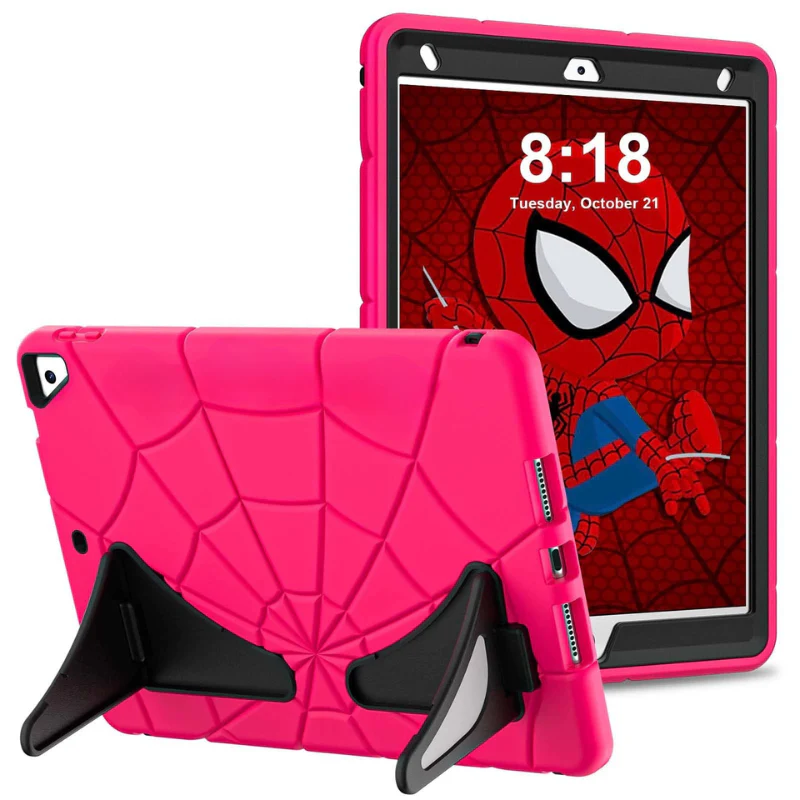 [Built-in Stand] Apple iPad 5/6 9.7'' 5/6th Gen (2017/2018) Spiderman Cartoon Kids Full-cover Silicone Shockproof Case - Image 13