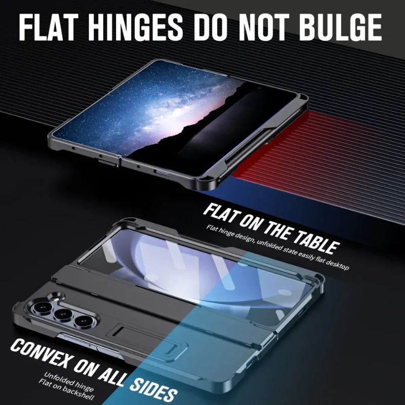 [Built-in Stand][With Pen Slot] Samsung Galaxy Z Fold 6 SM-F956 Hinge Protection Armor Hard PC Heavy Duty Series Case - Image 6