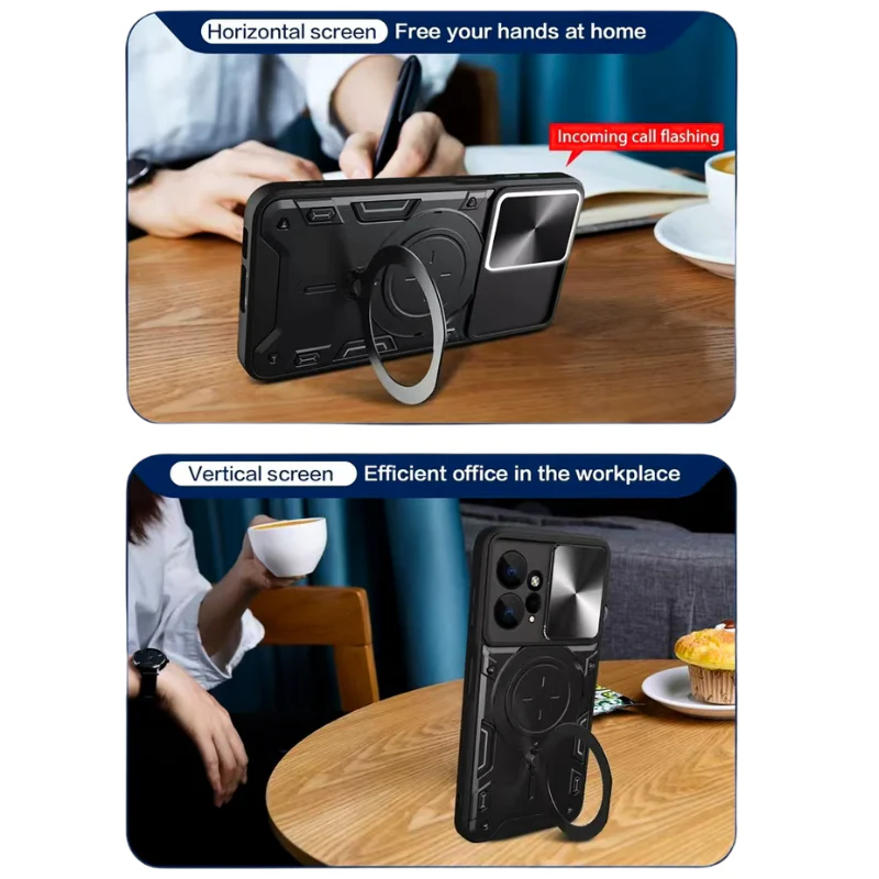 [Built-in Stand][With Slide Lens Cover] Xiaomi Poco X4 Pro 5G Military-Grade Full Coverage Essentials Series Case - Image 12