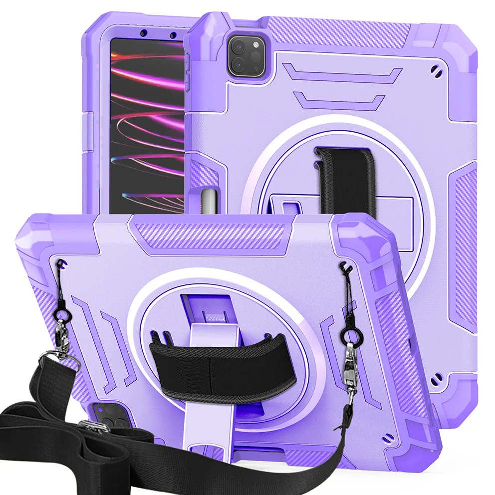 [Built-in Stand][With Wrist Strap] Apple iPad 10.9/11'' 10/11th Gen (2022/2025) Heavy Duty Ring Holder Stand Case