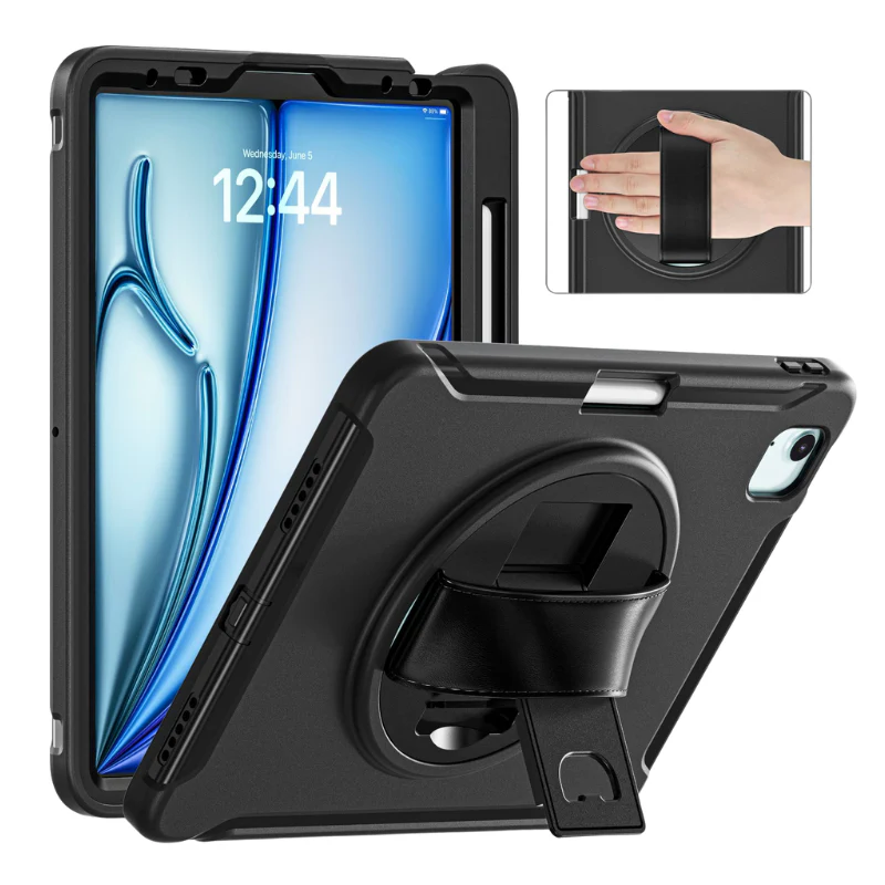 [Built-in Stand][With Wrist Strap] Apple iPad Pro 11-inch 1st/2nd/3rd/4th (2018/2020/2021/2022) TPU Full-body Heavy Duty Ring Holder Stand Case - Image 9