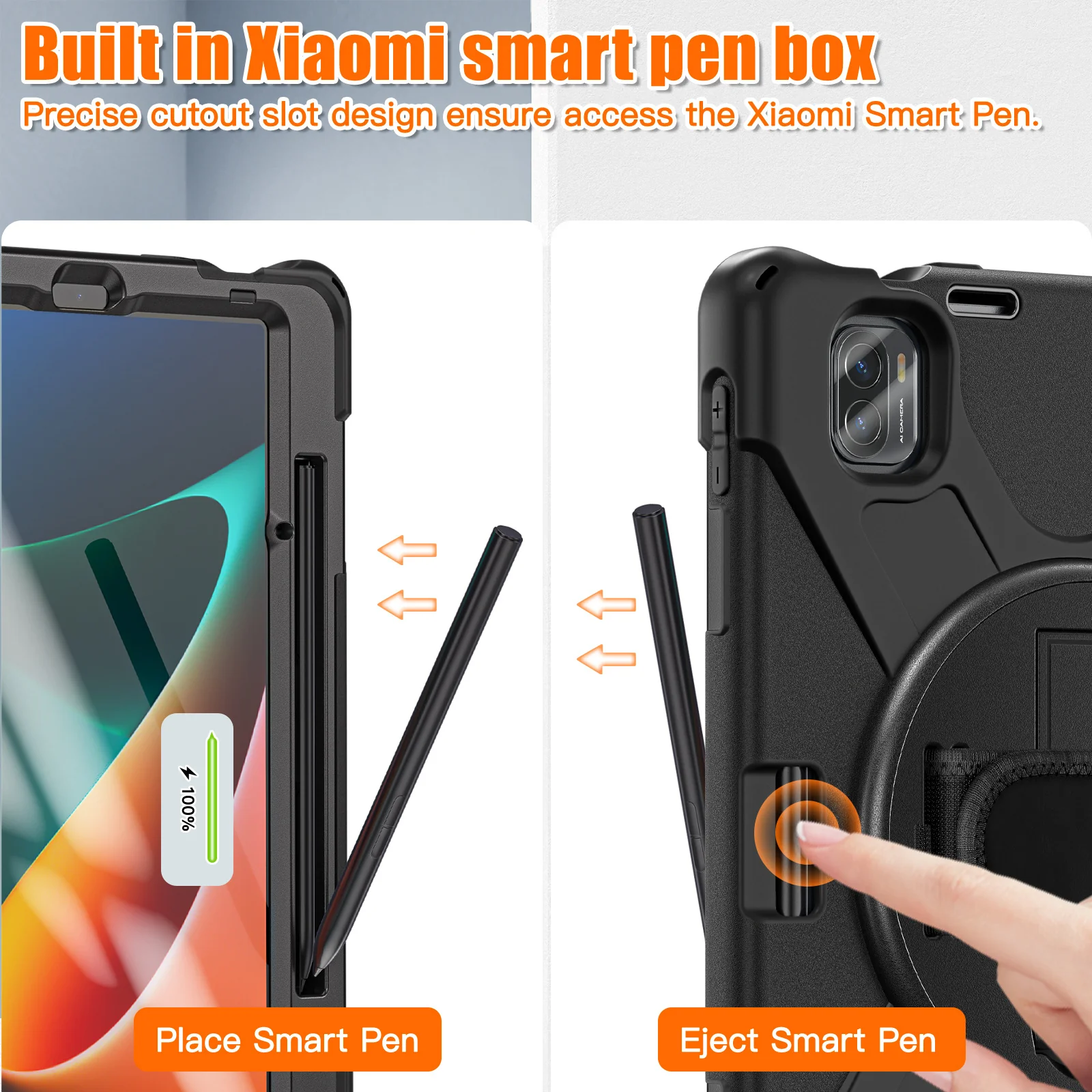 [Built-in Stand][With Wrist Strap] Xiaomi Mi Pad 5/Pro 11’’ (2021) EVA Kid Friendly Heavy Duty Ring Holder Case - Image 3