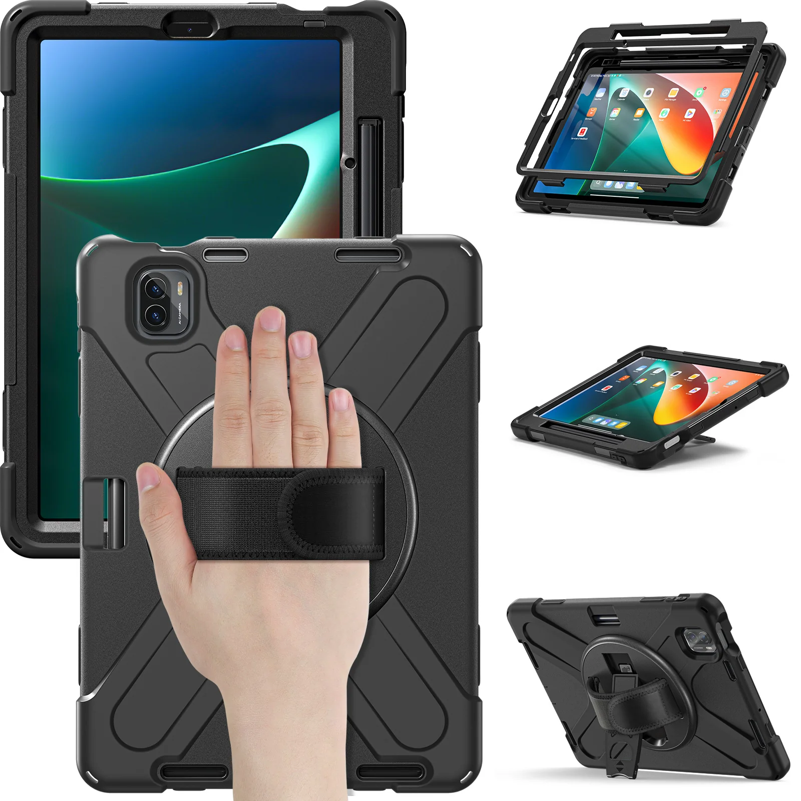 [Built-in Stand][With Wrist Strap] Xiaomi Mi Pad 5/Pro 11’’ (2021) EVA Kid Friendly Heavy Duty Ring Holder Case - Image 4