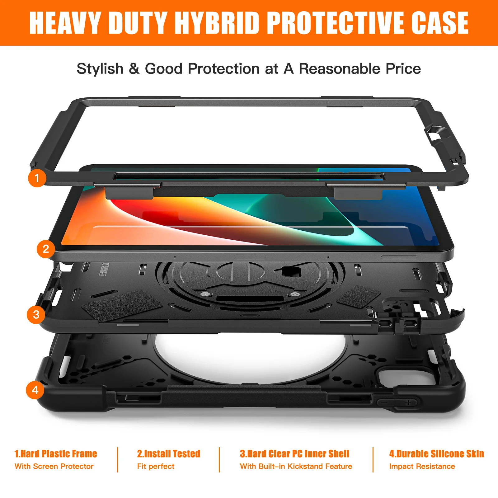 [Built-in Stand][With Wrist Strap] Xiaomi Mi Pad 5/Pro 11’’ (2021) EVA Kid Friendly Heavy Duty Ring Holder Case - Image 6