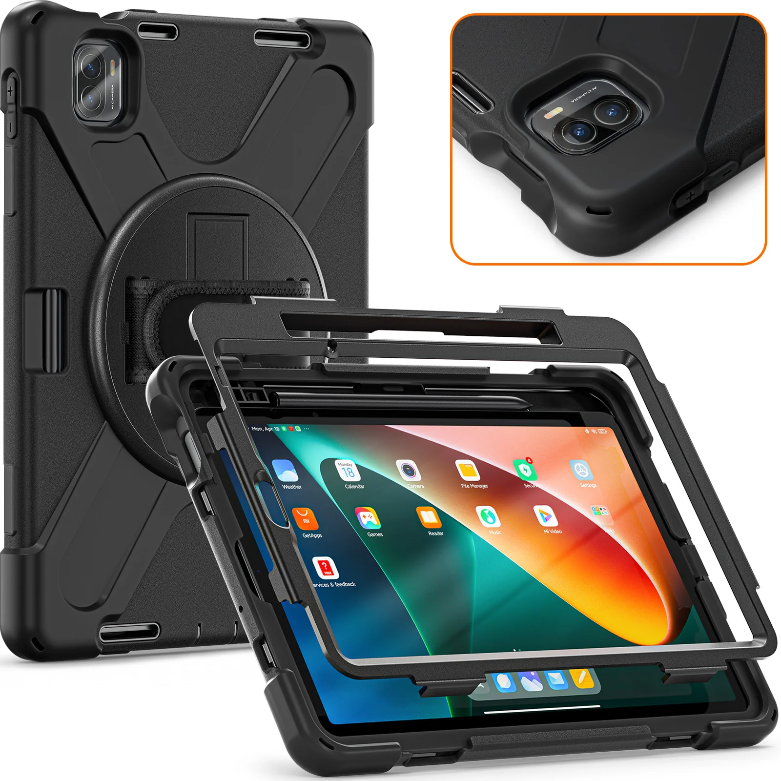 [Built-in Stand][With Wrist Strap] Xiaomi Mi Pad 5/Pro 11’’ (2021) EVA Kid Friendly Heavy Duty Ring Holder Case - Image 8