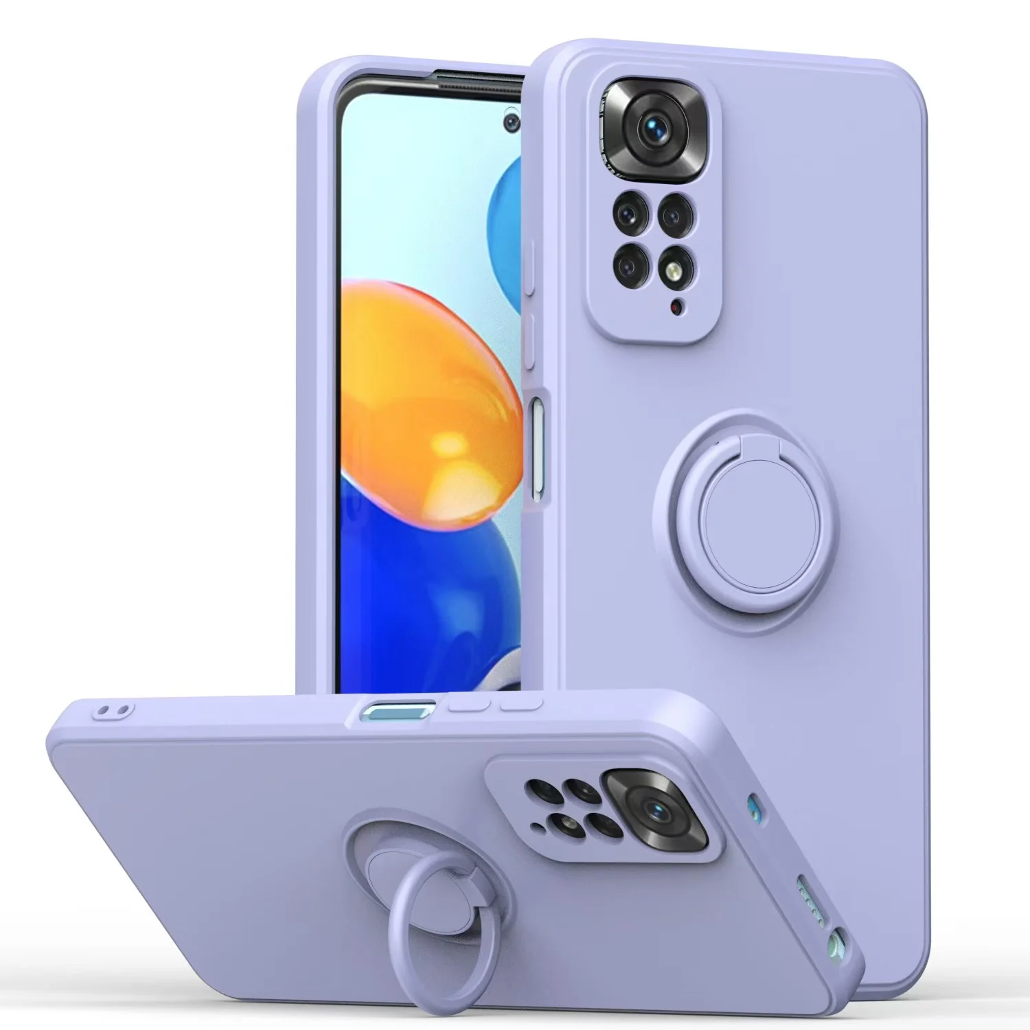 [Built-in Stand] Xiaomi Redmi Note 11/S Liquid Silicone Drop-Proof Stand Series Case - Image 10