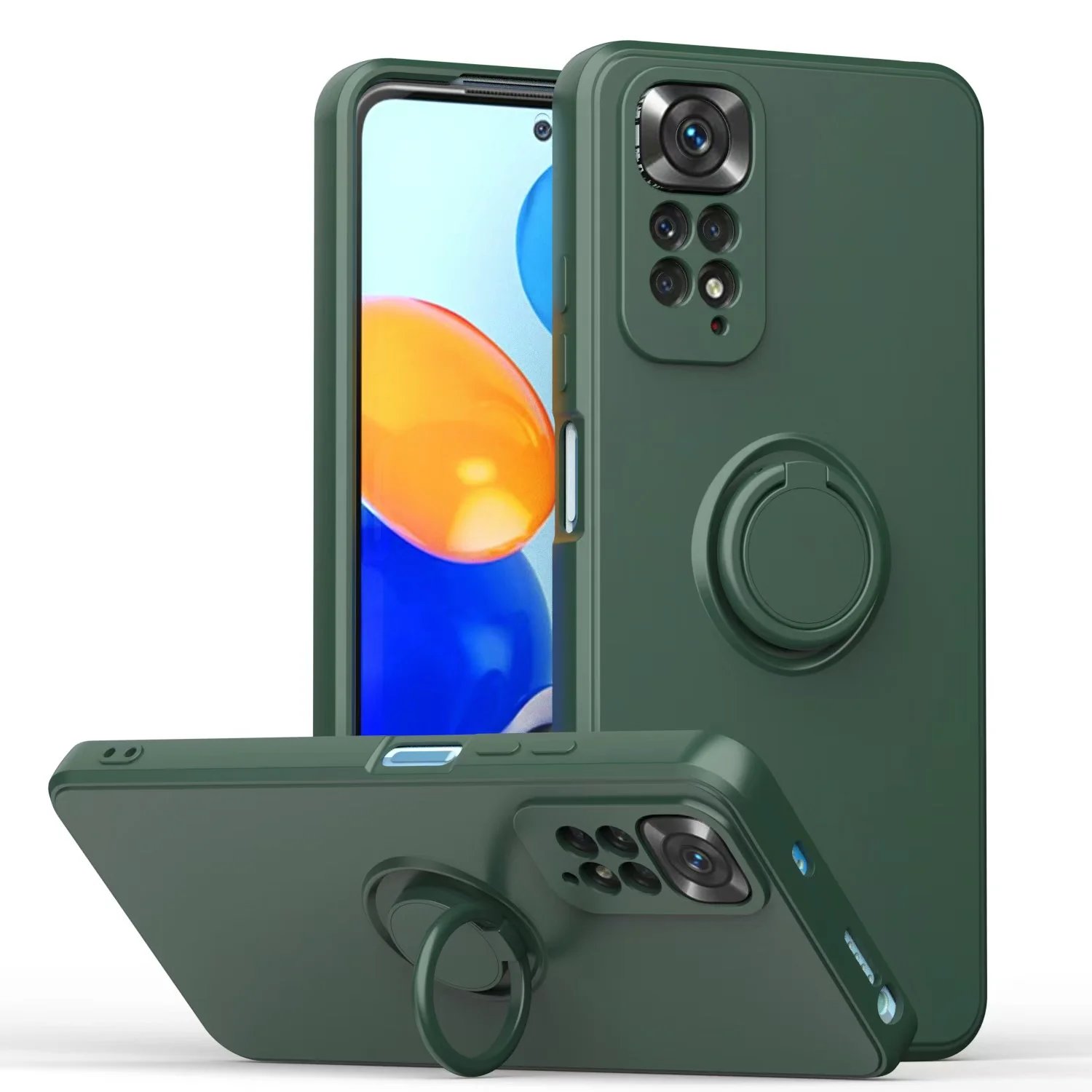 [Built-in Stand] Xiaomi Redmi Note 11/S Liquid Silicone Drop-Proof Stand Series Case - Image 11