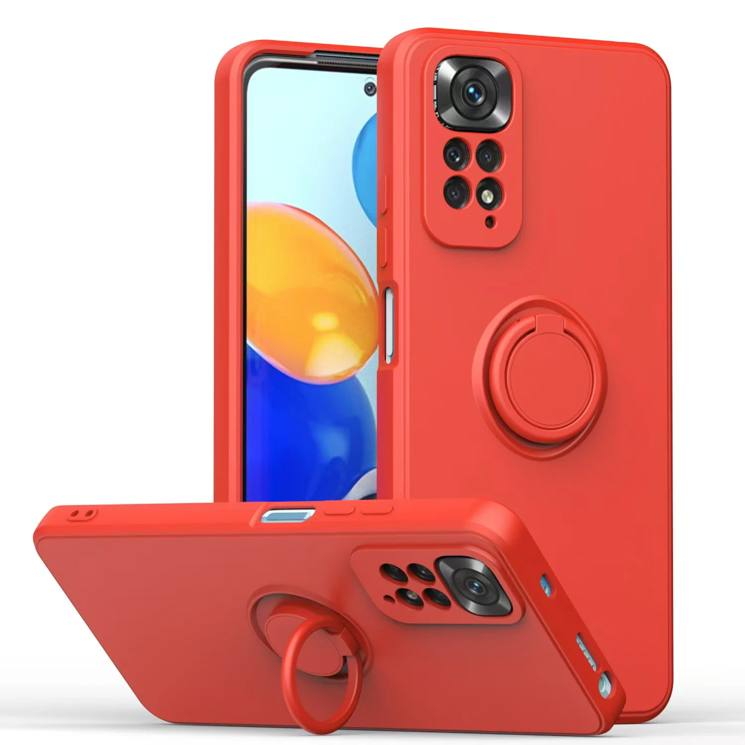 [Built-in Stand] Xiaomi Redmi Note 11/S Liquid Silicone Drop-Proof Stand Series Case - Image 14