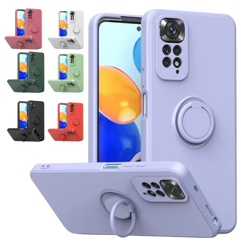 [Built-in Stand] Xiaomi Redmi Note 11/S Liquid Silicone Drop-Proof Stand Series Case - Image 2