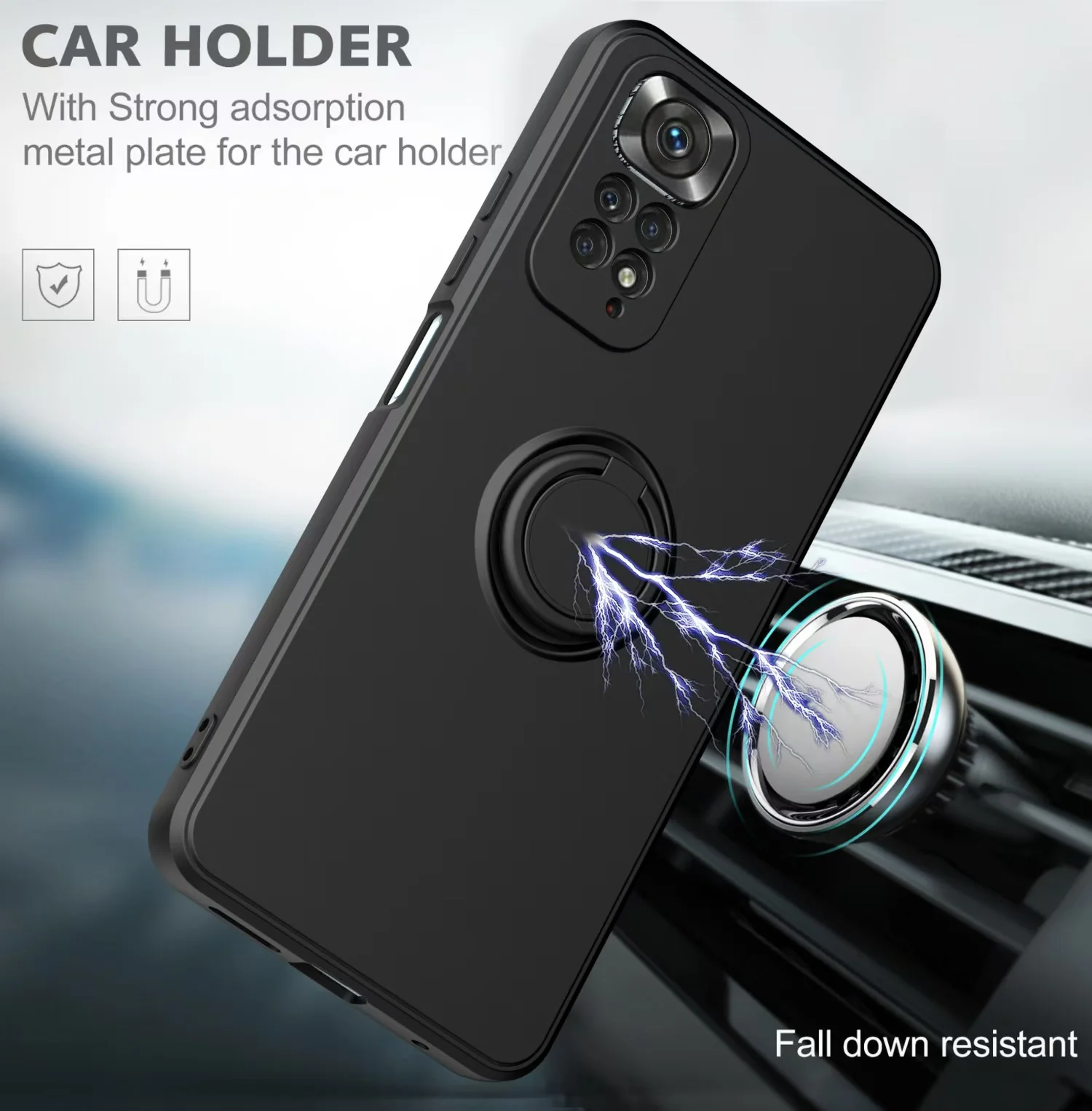 [Built-in Stand] Xiaomi Redmi Note 11/S Liquid Silicone Drop-Proof Stand Series Case - Image 3