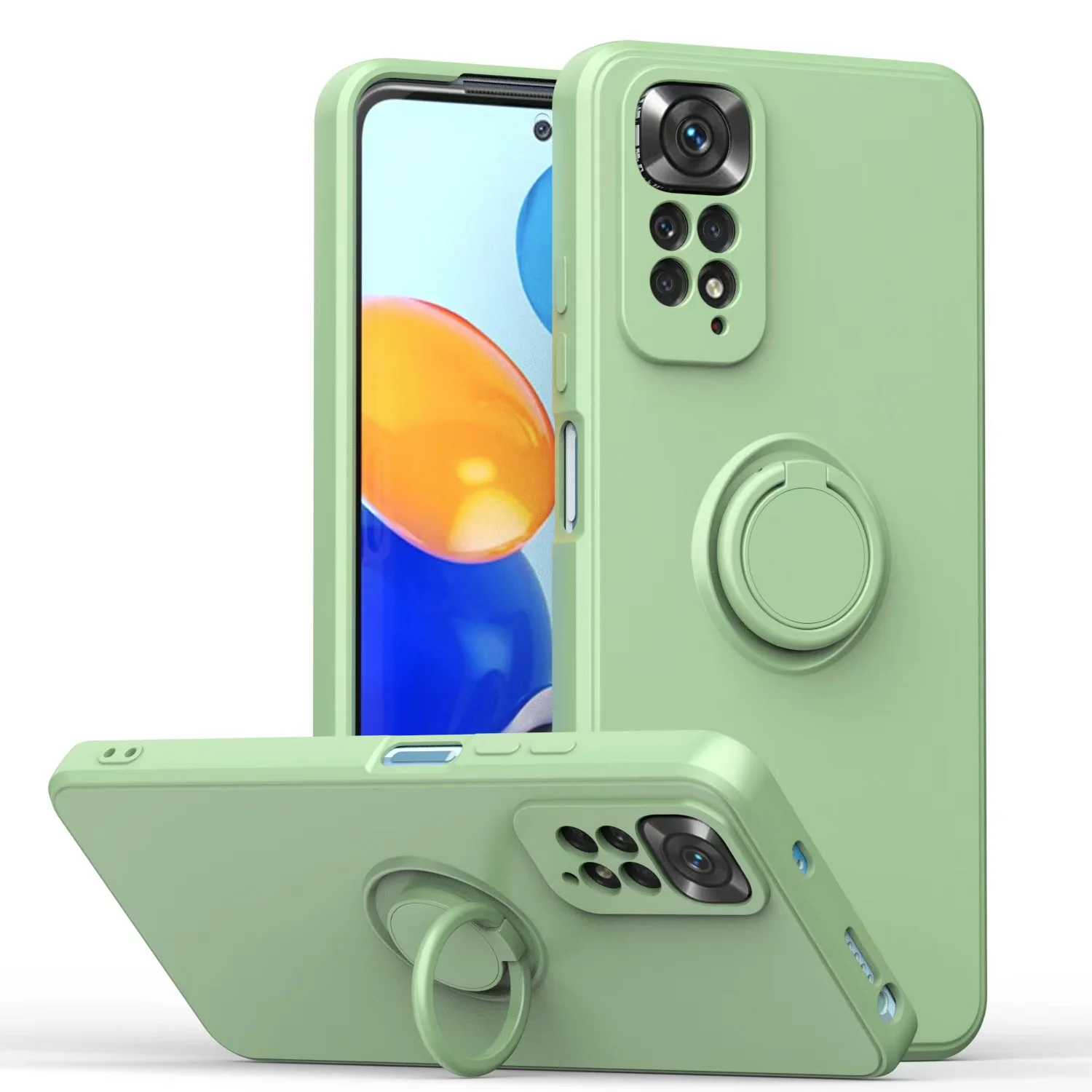[Built-in Stand] Xiaomi Redmi Note 11/S Liquid Silicone Drop-Proof Stand Series Case - Image 9