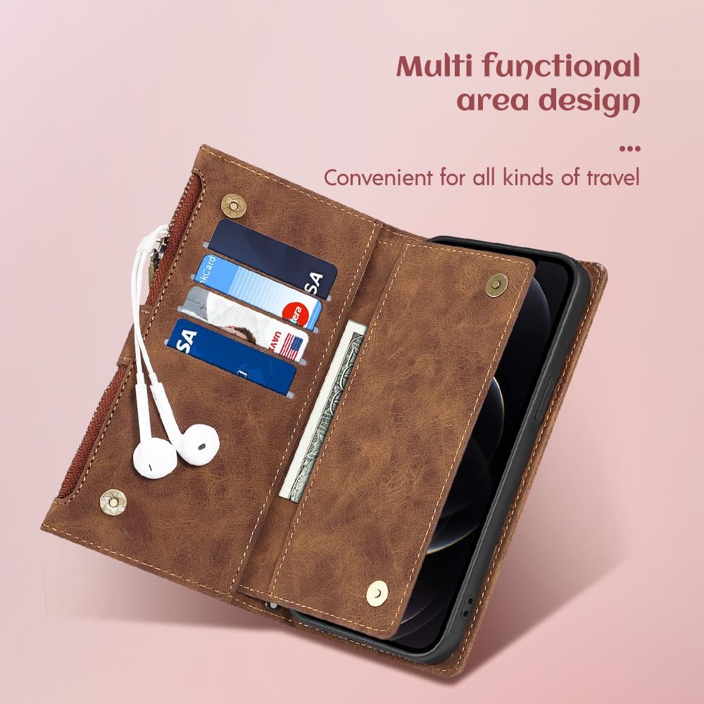 [Built-in Strap][With Card Slot] Motorola Moto Edge 60 Fusion - Premium Leather Shockproof Wallet Case - Image 9