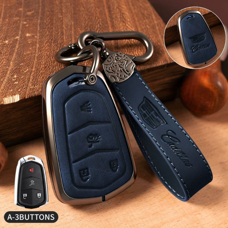 Cadillac Crazy Horse Leather Car Key Fob Case Cover For XT5, XT4, XT6, CT4, CT5, CT6, ATS-L, XTS, TS-L - Image 10