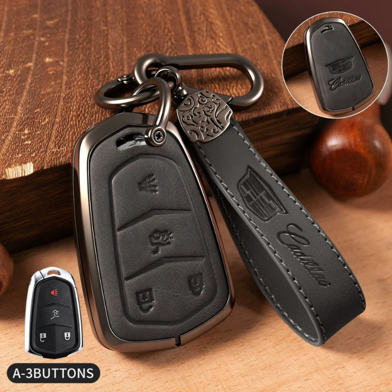 Cadillac Crazy Horse Leather Car Key Fob Case Cover For XT5, XT4, XT6, CT4, CT5, CT6, ATS-L, XTS, TS-L - Image 12
