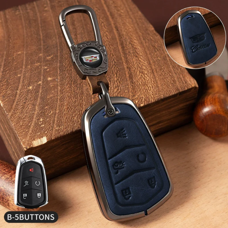 Cadillac Crazy Horse Leather Car Key Fob Case Cover For XT5, XT4, XT6, CT4, CT5, CT6, ATS-L, XTS, TS-L - Image 19