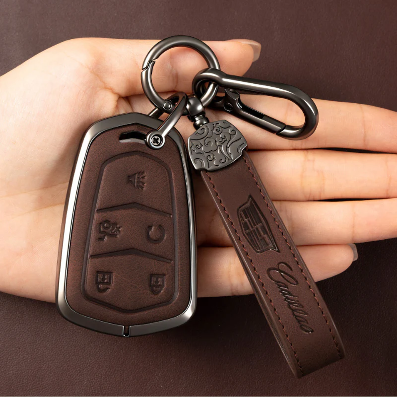 Cadillac Crazy Horse Leather Car Key Fob Case Cover For XT5, XT4, XT6, CT4, CT5, CT6, ATS-L, XTS, TS-L - Image 30