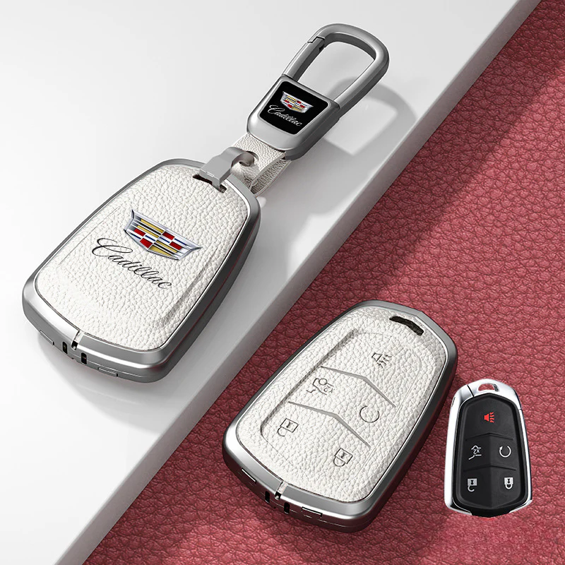 Cadillac Zinc Alloy + Leather Protection Car Key Fob Case Cover For XT5, TS-L, CT6, XT4, XTS - Image 15